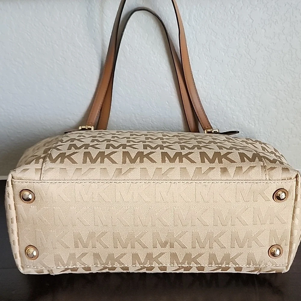 Michael Kors Monogramed Canvas Medium Size Tote/Shoulder Bag